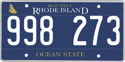 RI license plate 998273