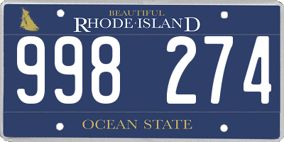 RI license plate 998274