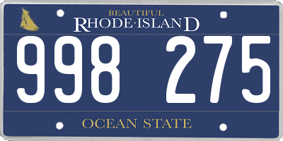 RI license plate 998275