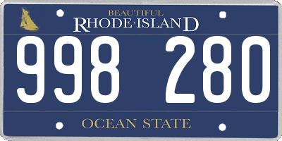 RI license plate 998280