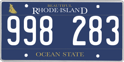 RI license plate 998283