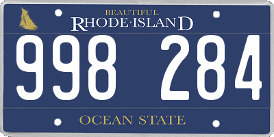 RI license plate 998284