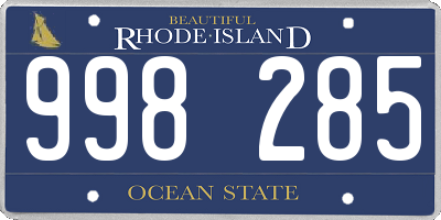 RI license plate 998285