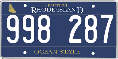 RI license plate 998287