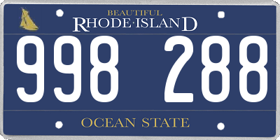 RI license plate 998288