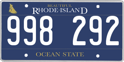 RI license plate 998292