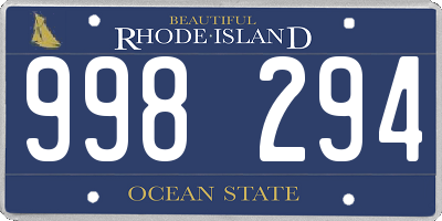 RI license plate 998294