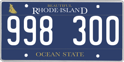 RI license plate 998300