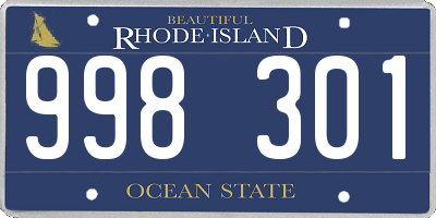 RI license plate 998301