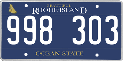 RI license plate 998303