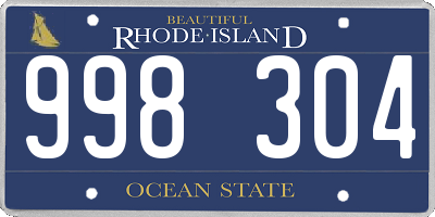 RI license plate 998304