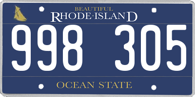 RI license plate 998305