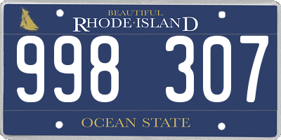 RI license plate 998307