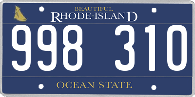 RI license plate 998310