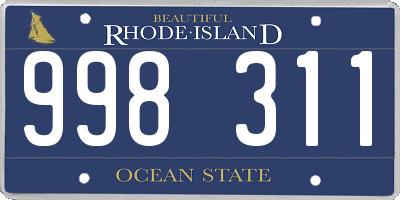RI license plate 998311