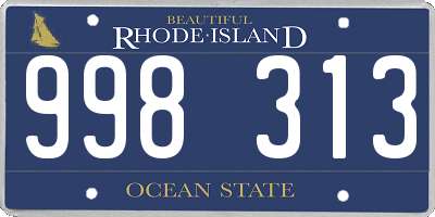 RI license plate 998313
