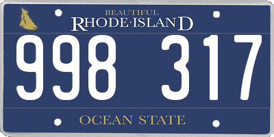 RI license plate 998317