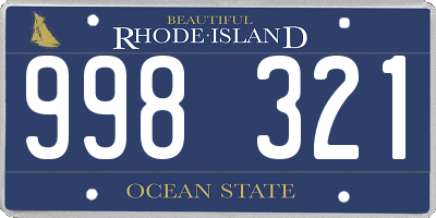 RI license plate 998321