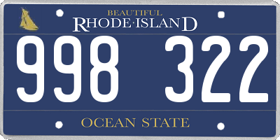 RI license plate 998322