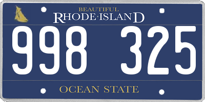 RI license plate 998325