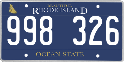 RI license plate 998326