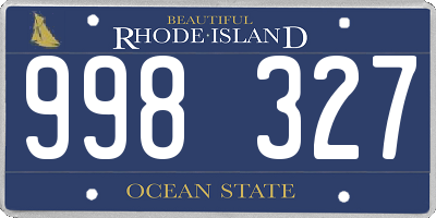 RI license plate 998327