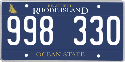 RI license plate 998330