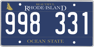RI license plate 998331