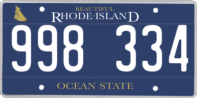 RI license plate 998334