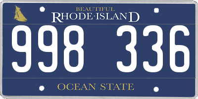 RI license plate 998336