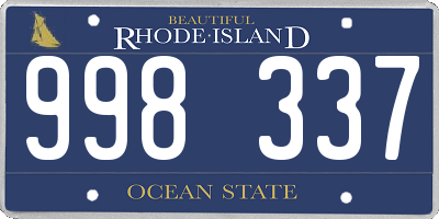 RI license plate 998337