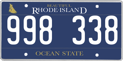 RI license plate 998338