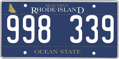 RI license plate 998339