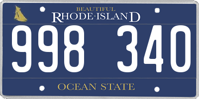 RI license plate 998340