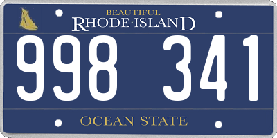 RI license plate 998341