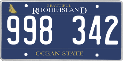 RI license plate 998342