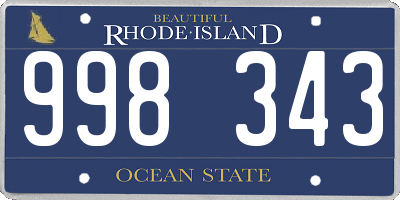 RI license plate 998343