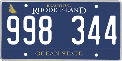 RI license plate 998344