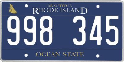 RI license plate 998345