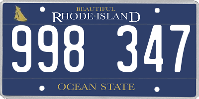 RI license plate 998347