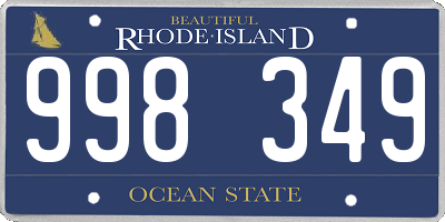 RI license plate 998349