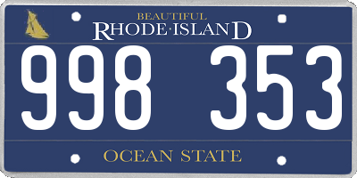 RI license plate 998353