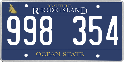 RI license plate 998354