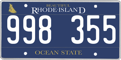 RI license plate 998355