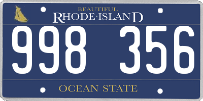 RI license plate 998356