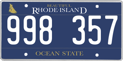 RI license plate 998357