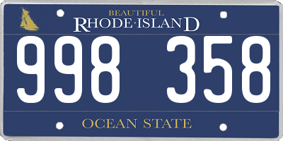 RI license plate 998358