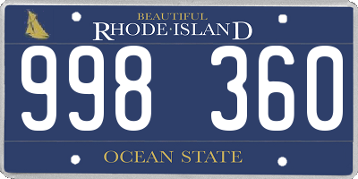 RI license plate 998360