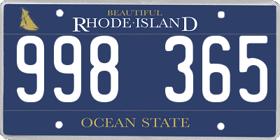 RI license plate 998365