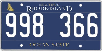 RI license plate 998366